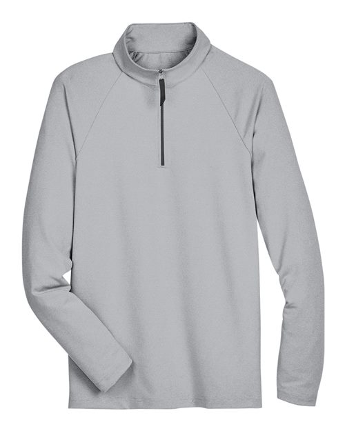 Men's CrownLux Performance® Clubhouse Micro-Stripe Quarter-Zip Pullover – Front