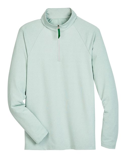 Men's CrownLux Performance® Clubhouse Micro-Stripe Quarter-Zip Pullover – Front