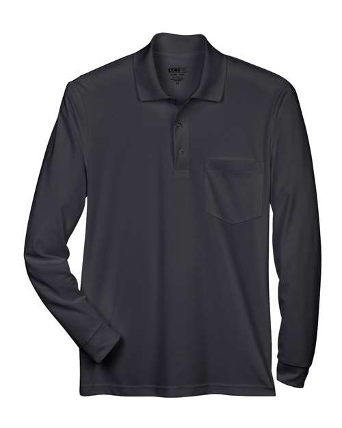 Men's Pinnacle Performance Long Sleeve Piqué Polo with Pocket – Front