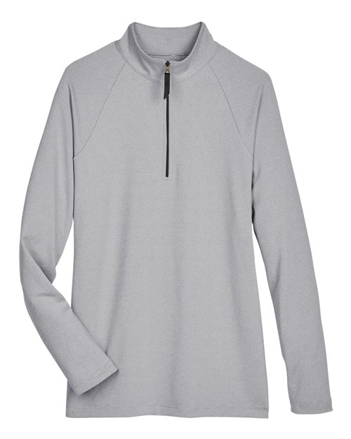 Women's CrownLux Performance® Clubhouse Micro-Stripe Quarter-Zip Pullover – Front