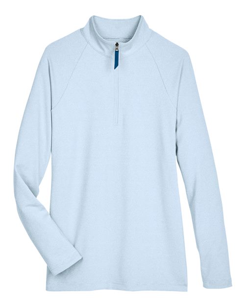 Women's CrownLux Performance® Clubhouse Micro-Stripe Quarter-Zip Pullover – Front