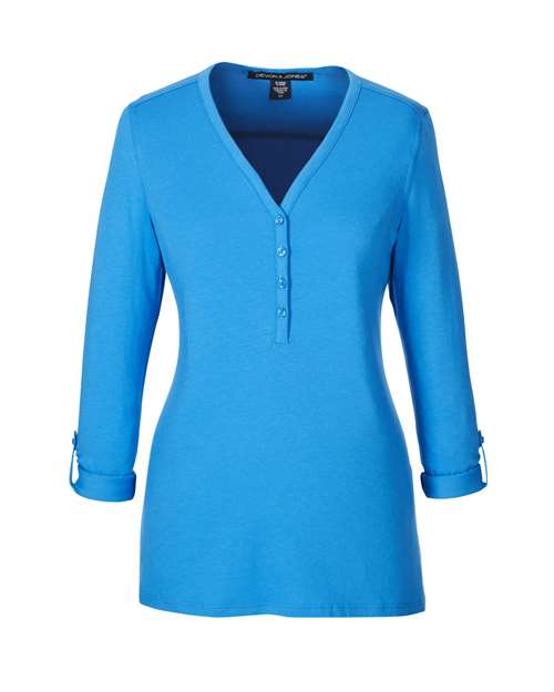 Women's Perfect Fit™ Y-Placket Convertible Sleeve Knit Top – Front