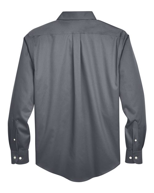 Men's Crown Collection® Solid Stretch Twill Woven Dress Shirt – Back