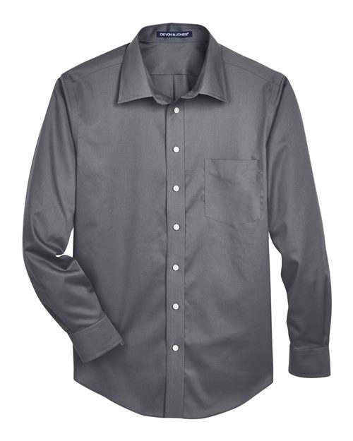 Men's Crown Collection® Solid Stretch Twill Woven Dress Shirt – Front
