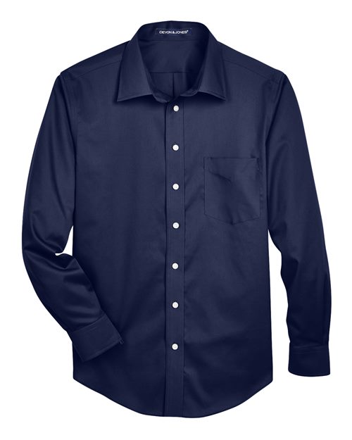 Men's Crown Collection® Solid Stretch Twill Woven Dress Shirt – Front