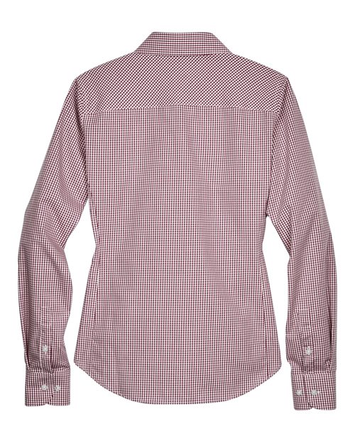 Women's Crown Collection® Gingham Check Woven Dress Shirt – Back