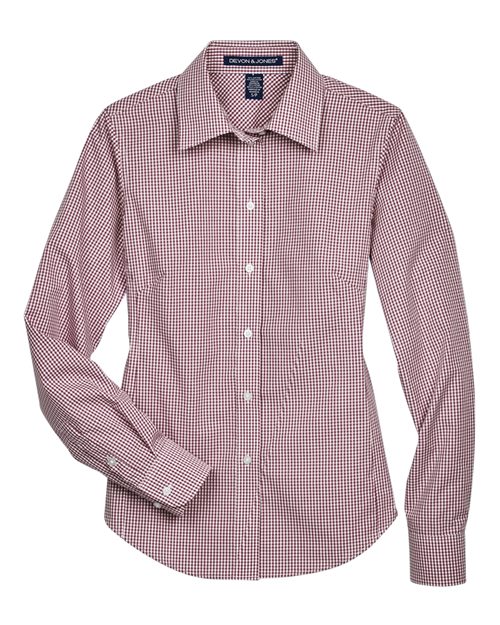 Women's Crown Collection® Gingham Check Woven Dress Shirt – Front