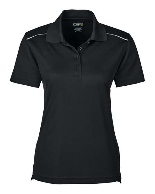 Women's Radiant Performance Piqué Polo with Reflective Piping – Front