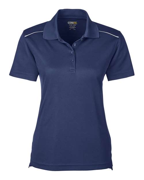 Women's Radiant Performance Piqué Polo with Reflective Piping – Front