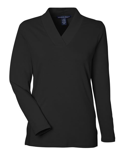 Women's Raleigh Shawl Collar Knit Top – Front