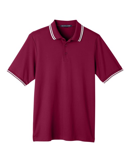 Men's CrownLux Performance® Plaited Tipped Polo – Front