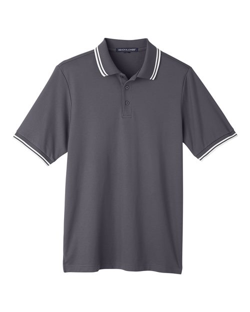 Men's CrownLux Performance® Plaited Tipped Polo – Front