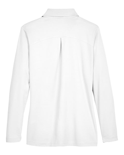 Women's CrownLux Performance® Plaited Long Sleeve Polo – Back