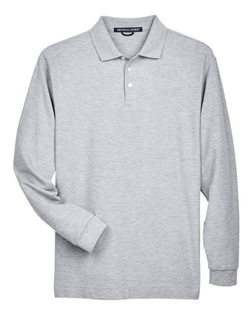 Men's Pima Piqué Long Sleeve Polo – Front