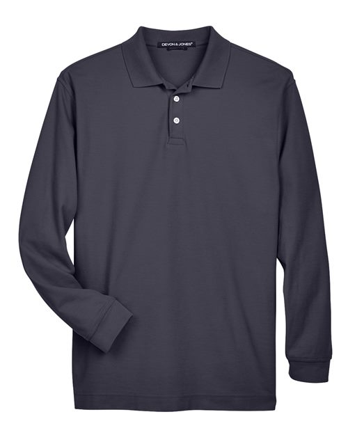 Men's Pima Piqué Long Sleeve Polo – Front