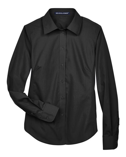 Women's Crown Collection® Broadcloth Woven Dress Shirt – Front