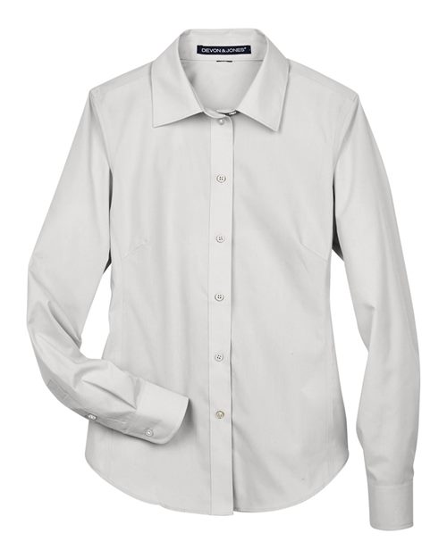 Women's Crown Collection® Broadcloth Woven Dress Shirt – Front