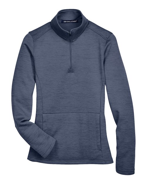 Women's Newbury Mélange Fleece Quarter-Zip Pullover – Front