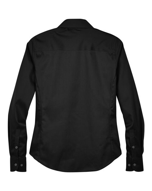 Women's Crown Collection® Solid Stretch Twill Woven Dress Shirt – Back