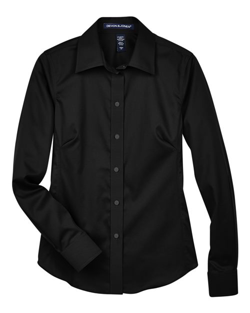 Women's Crown Collection® Solid Stretch Twill Woven Dress Shirt – Front
