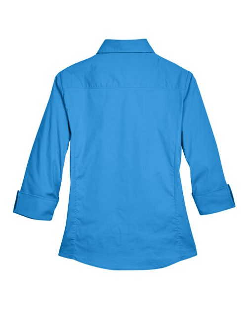 Women's Perfect Fit™ Three-Quarter Sleeve Stretch Poplin Dress Shirt – Back
