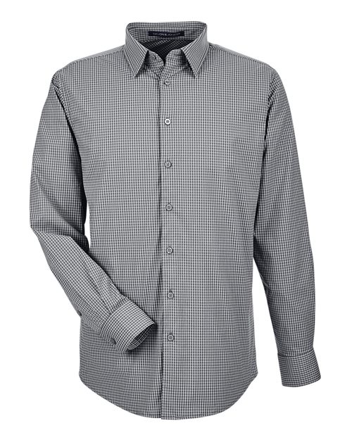 Men's CrownLux Performance® Tonal Mini Check Woven Dress Shirt – Front