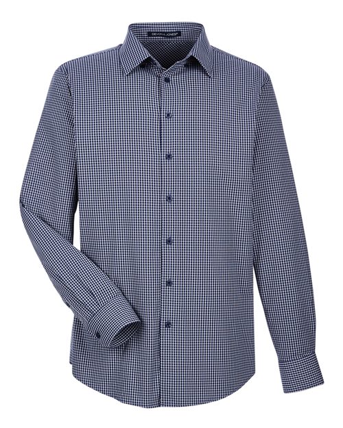 Men's CrownLux Performance® Tonal Mini Check Woven Dress Shirt – Front