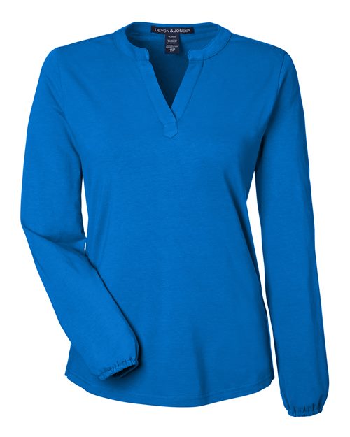 Women's Raleigh Half-Placket Knit Top – Front