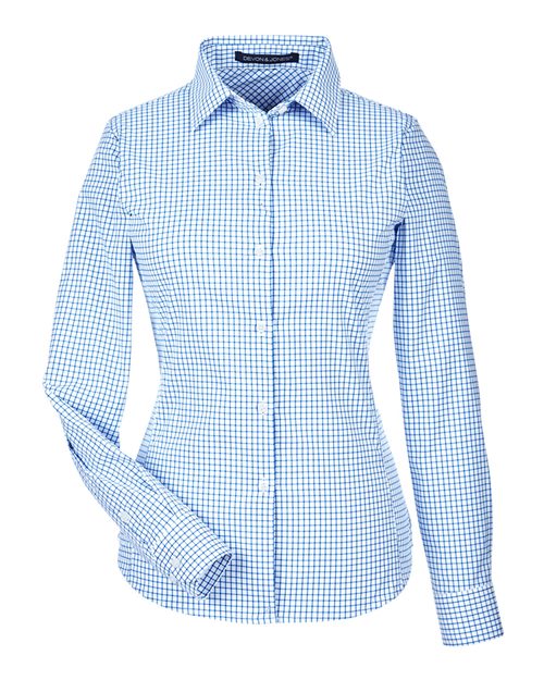 Women's CrownLux Performance® Micro Windowpane Woven Dress Shirt – Front