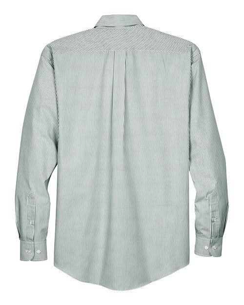 Men's Crown Collection® Banker Stripe Woven Dress Shirt – Back
