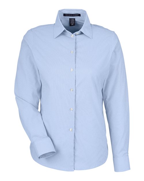 Women's CrownLux Performance® Microstripe Dress Shirt – Front
