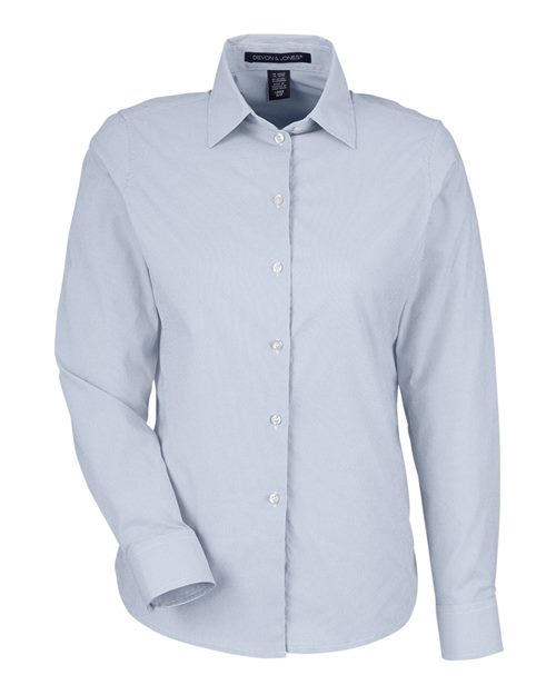 Women's CrownLux Performance® Microstripe Dress Shirt – Front