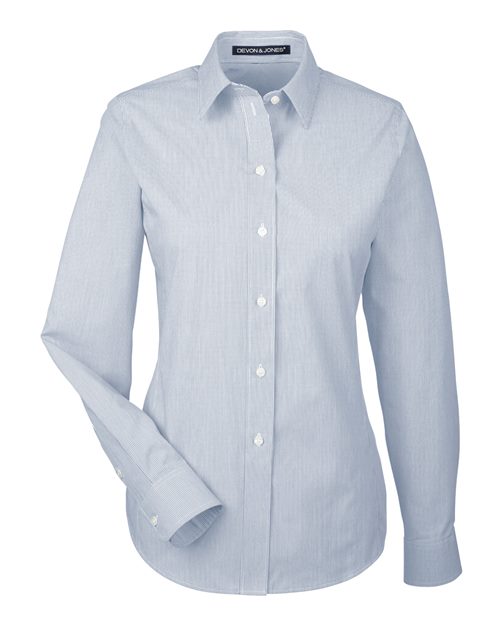 Women's Crown Collection® Striped Woven Dress Shirt – Front
