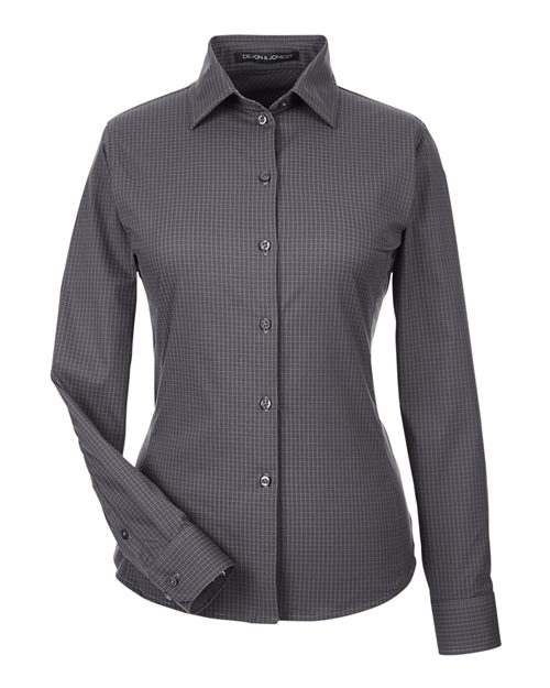 Women's CrownLux Performance® Tonal Mini Check Woven Dress Shirt – Front