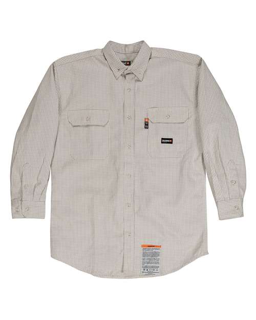 Men's Tall Flame-Resistant Down Plaid Work Shirt – Front