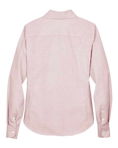 Women's Crown Collection® Micro Tattersall Woven Dress Shirt – Back