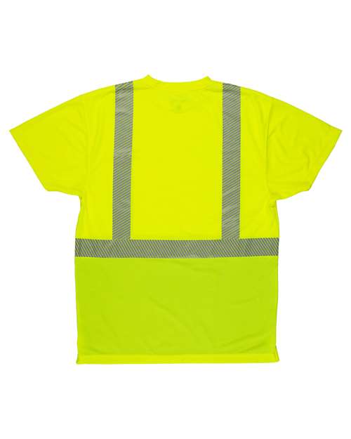 Men's Hi-Vis Class 2 Color Blocked Pocket T-Shirt – Back