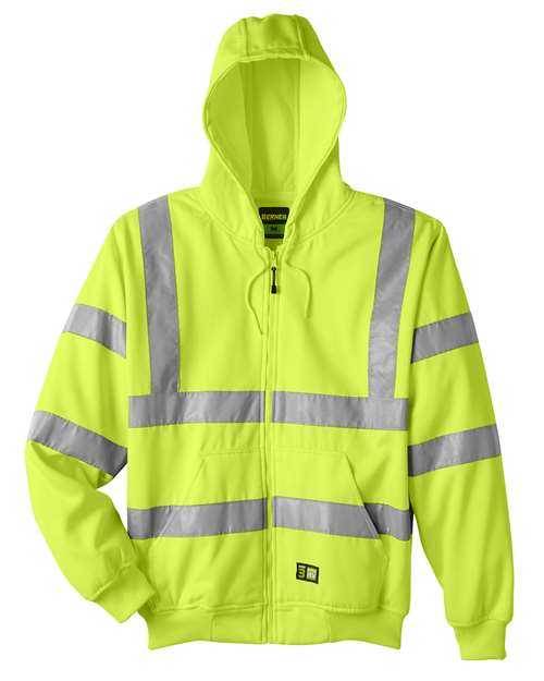 Men's Berne Hi-Vis Class 3 Lined Hooded Sweatshirt – Front