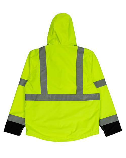 Men's Hi-Vis Class 3 Hooded Soft Shell Jacket – Back