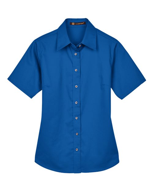 Women's Easy Blend™ Short Sleeve Twill Dress Shirt with Stain-Release – Front