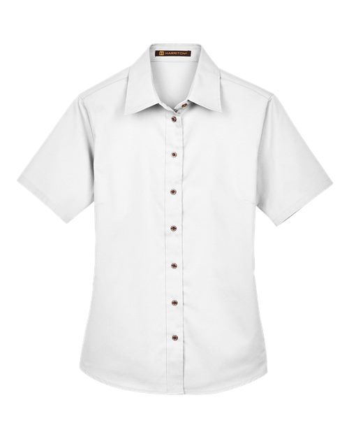 Women's Easy Blend™ Short Sleeve Twill Dress Shirt with Stain-Release – Front