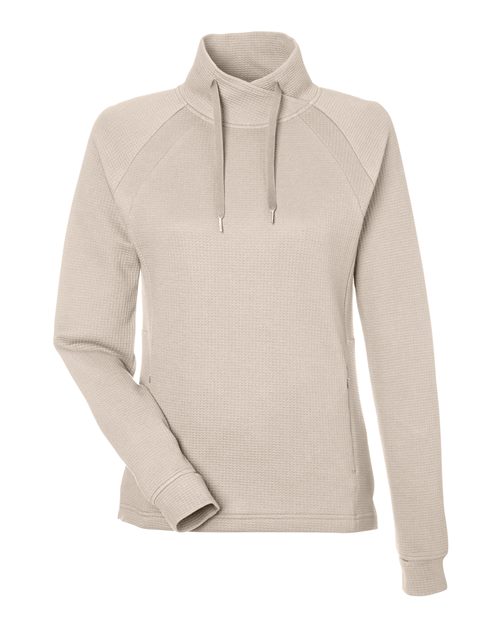 Women's Rhythm Waffle Cross-Neck Pullover – Front