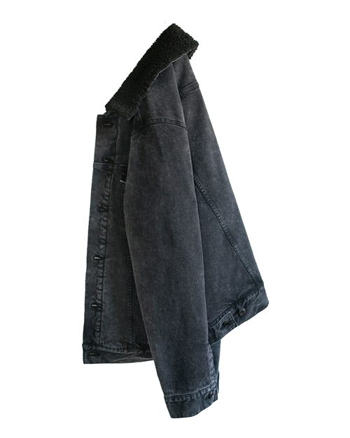 Unisex Sherpa-Lined Denim Jacket – Detail