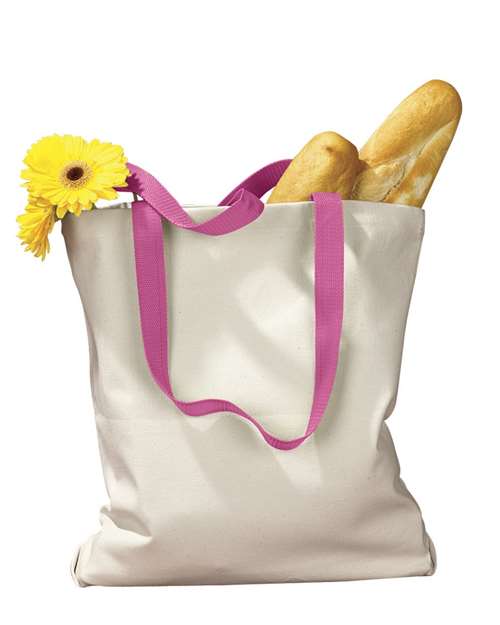 Canvas Tote with Contrast-Color Handles