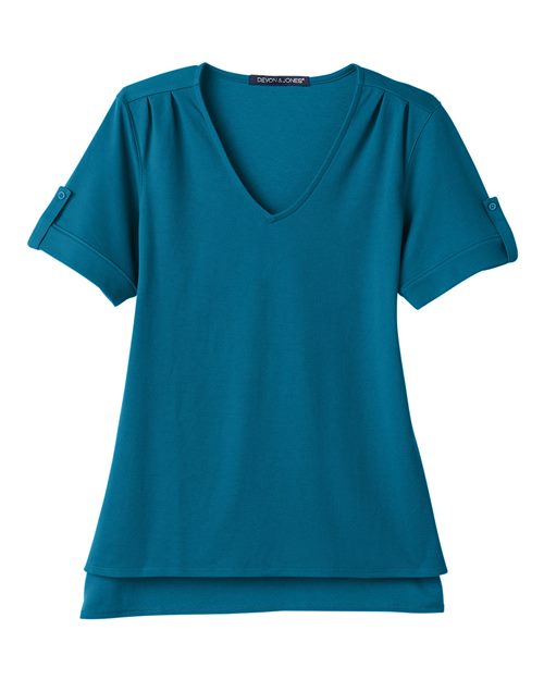 Women's CrownLux Performance® Plaited Rolled Sleeve Shirt – Front