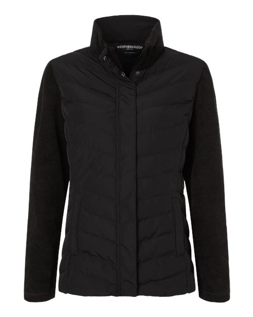 Women's Mixed Media Chevron Jacket – Front