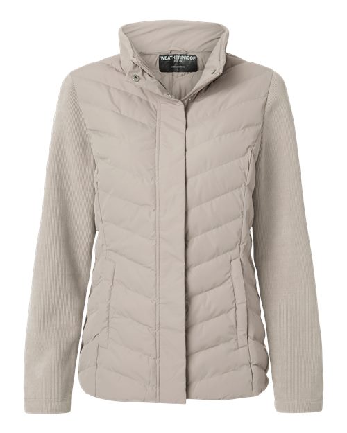 Women's Mixed Media Chevron Jacket – Front