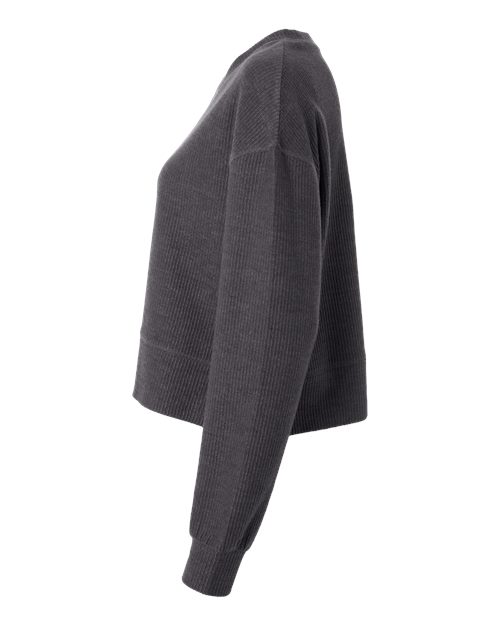 Women's Rib Knit Corded Boxy Crewneck Sweatshirt – Detail