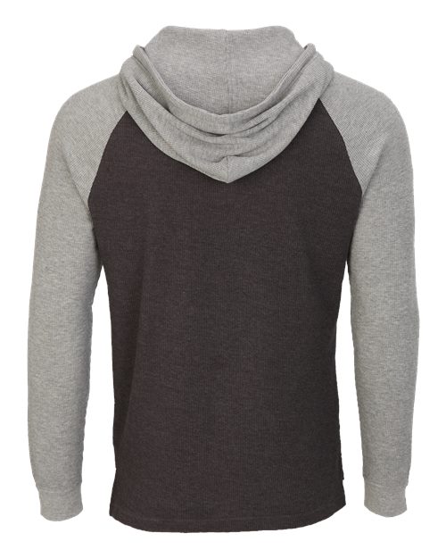 Unisex Waffle Knit Pullover Hooded Long Sleeve T-Shirt – Back