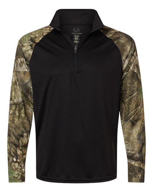 Unisex Realtree® Performance Colorblocked Quarter-Zip Pullover – Front